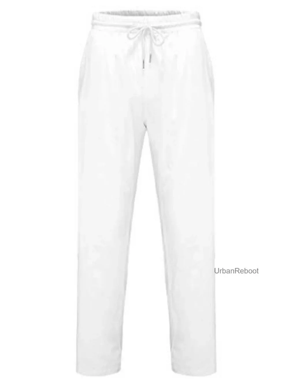Mens Linen Drawstring Casual Pants Lightweight Beach Summer